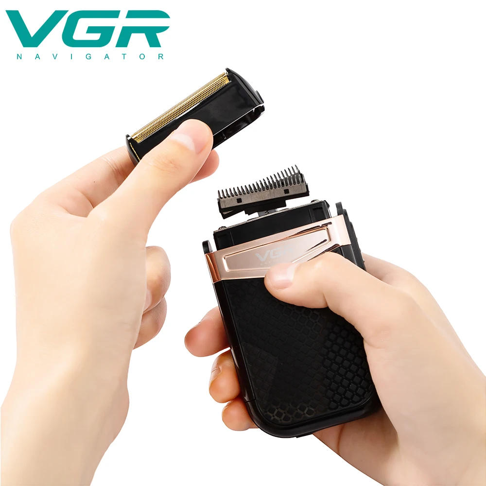 VGR Classic Electric Shaver For Men Reciprocating Twin Blade Beard Trimmer Electric Razor Waterproof Beard Cutting Machine V-331 enlarge