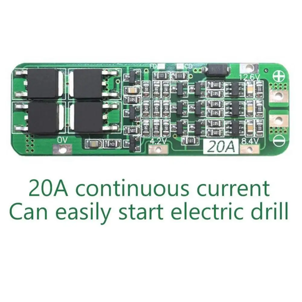 BMS 3S 18650 литиевая батарея зарядное устройство Защитная плата 12 6 V 20A Зарядка модуль