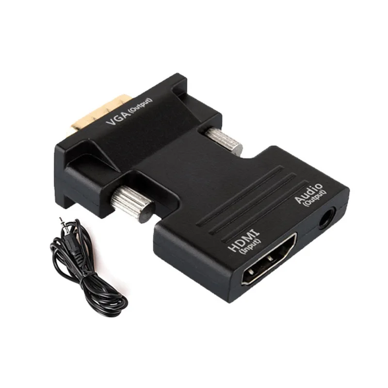 

HDMI-compatible Female To VGA Male Converter with Audio Adapter Support 1080P Signal Output Convertor+Audio Cables L3FE