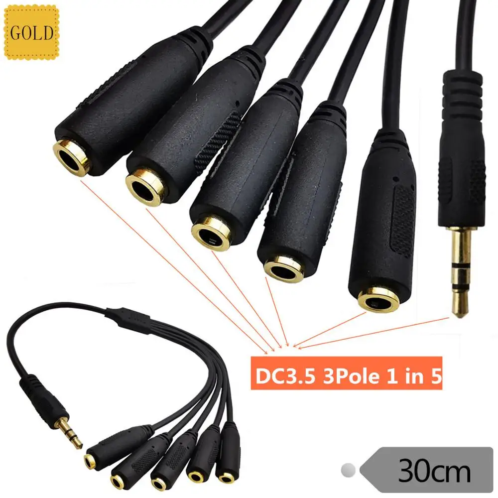 Позолоченный 3 5 мм (1/8 &quot) TRRS полюсный/2 кольцо мужчина к 5x Женский стерео HDMI аудио