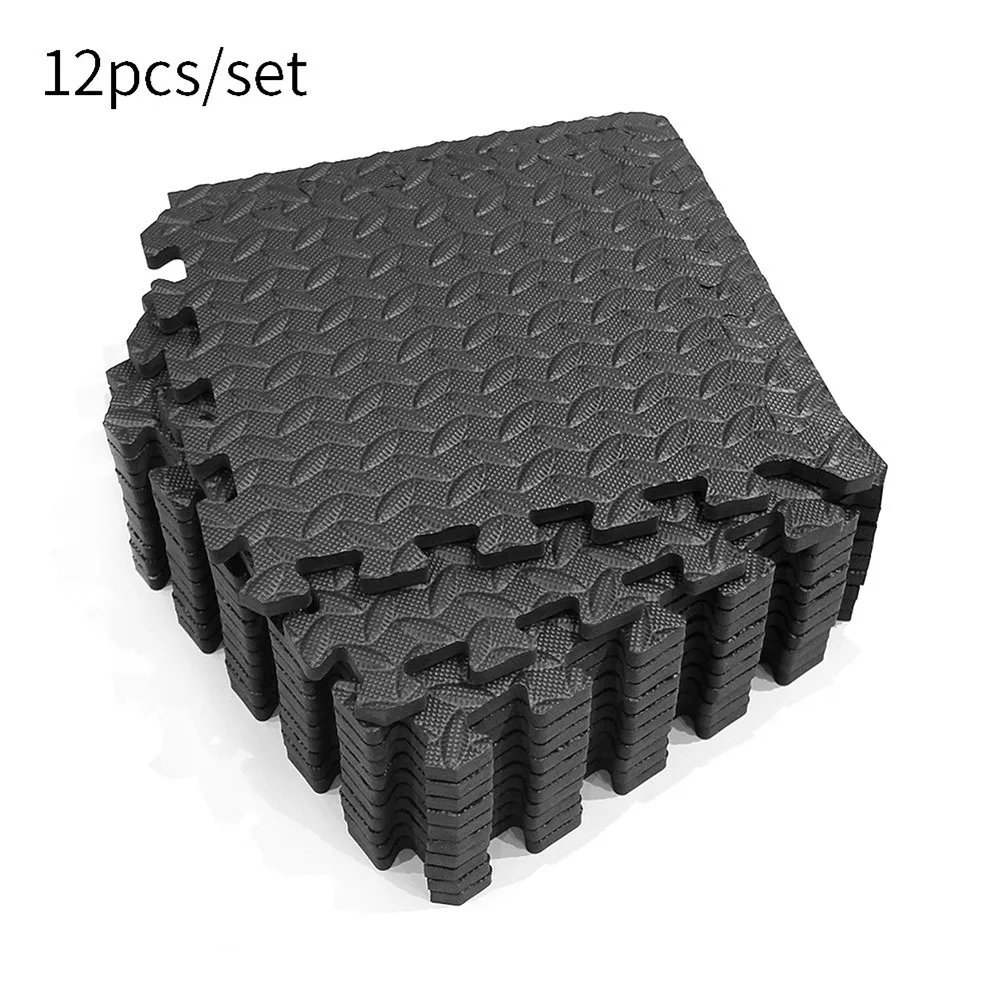 

12 EVA Leaf Grain Floor Mats Gym Splicing Patchwork Rugs Thicken Shock Pads For Gym Fitness Room Workouts Yoga Sports Equipment