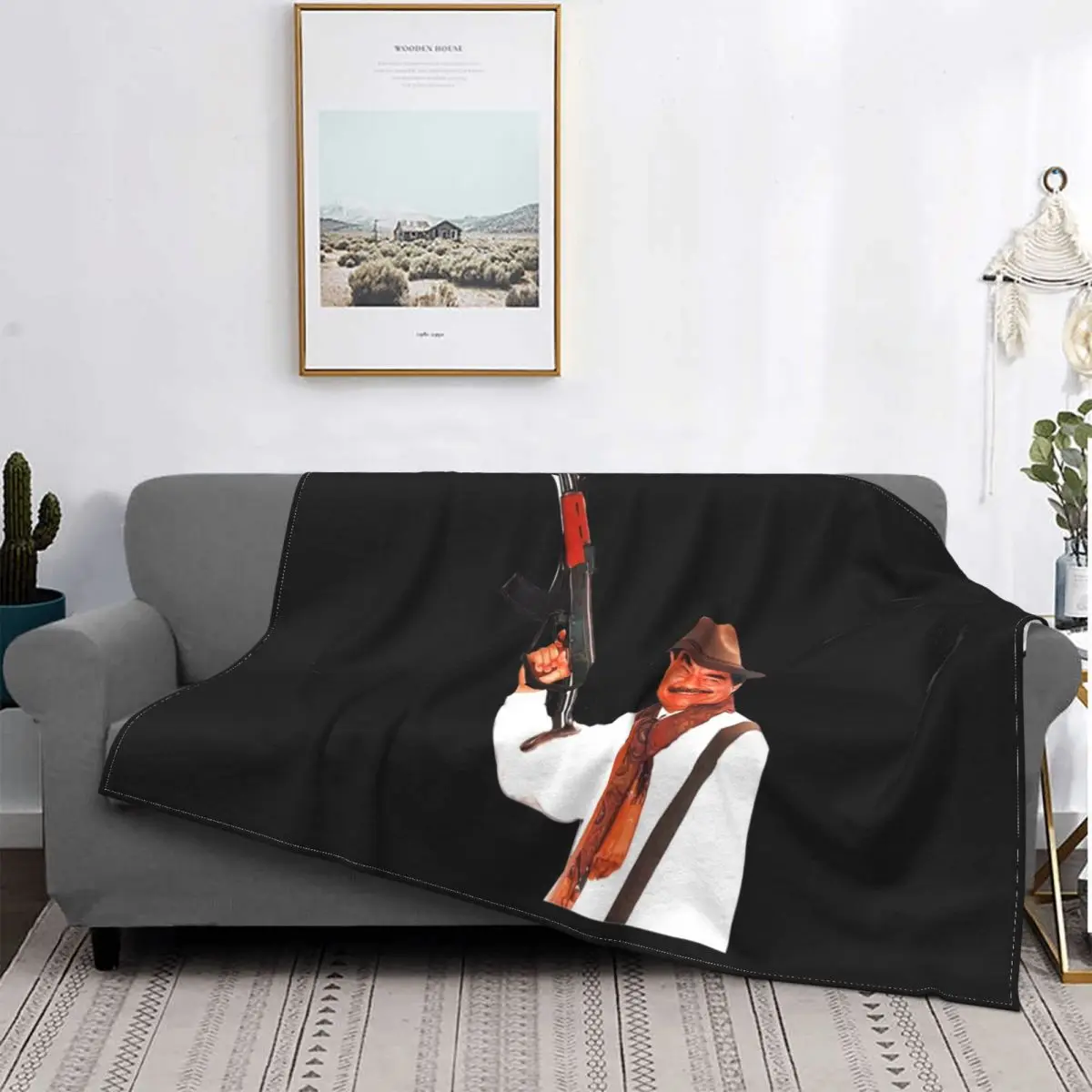 

Manta de las fuerzas armadas del ejército de Pakistán, cobertor a cuadros para cama, sadow husins Ak47 41