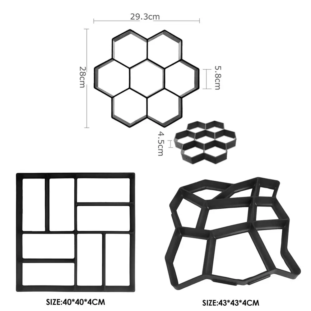 

Concrete Molds Path Maker Mold DIY Reusable Concrete Paving Mold Cement Brick Mold Stone Garden Floor Road Pave Scraper Trowel