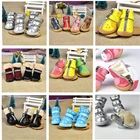 Зимняя обувь для собак 4 шт.компл., теплые зимние ботинки, водонепроницаемые меховые хлопковые нескользящие ботинки для маленьких собак, изделия для чихуахуа, Мопса