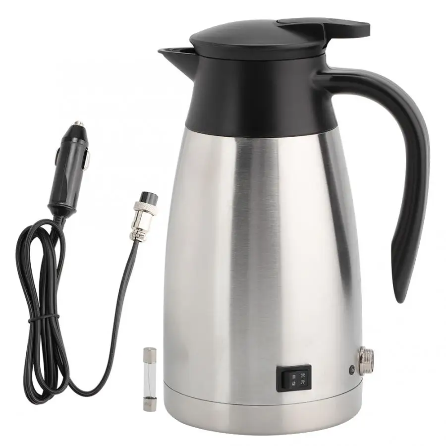 

304 Stainless Steel Electric Kettle 1.2L Water Bolier Kettles Portable Coffee Tea Milk Water Heated Teapot For Car Truck 12V 24V