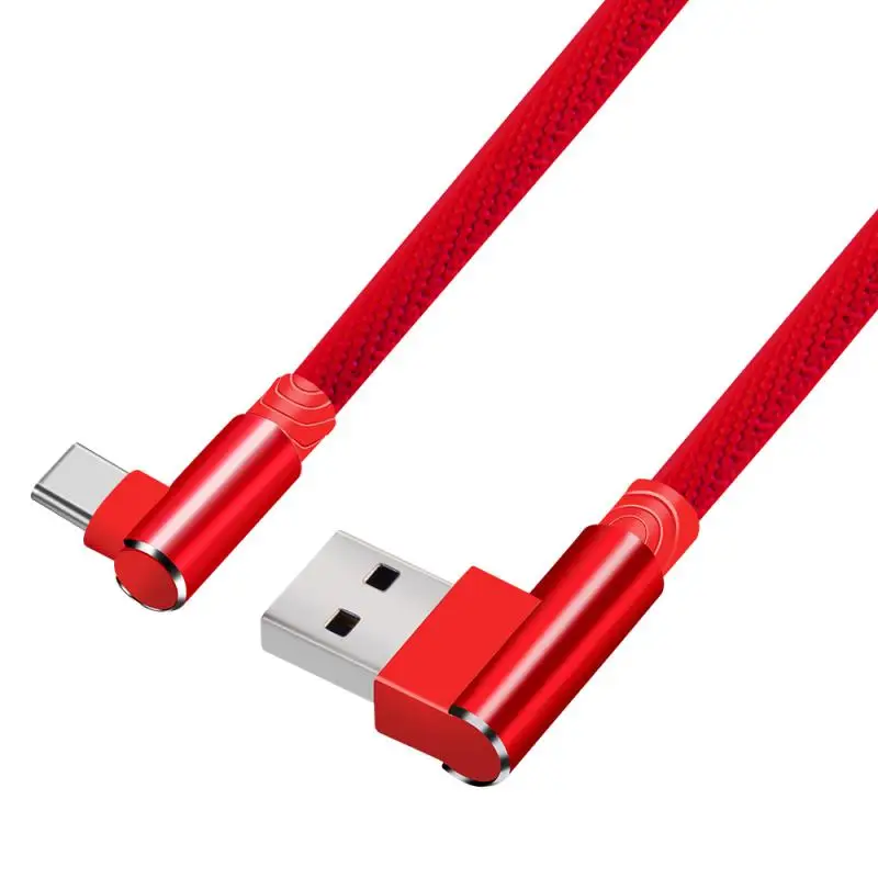 Двойной локоть 90 градусов кабель USB Type-C c функцией быстрой зарядки зарядного