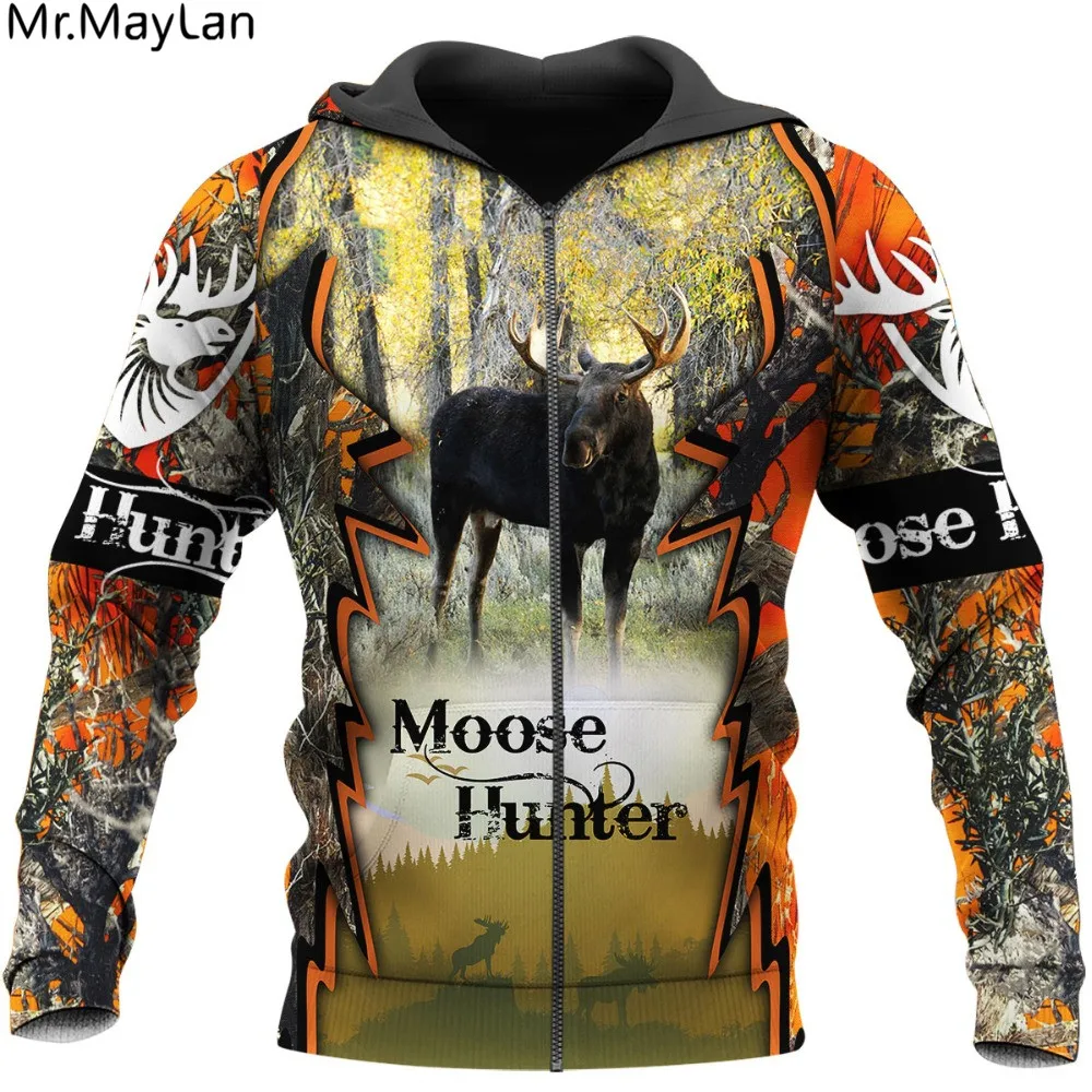 

Moose Hunter Men Hoodie 3D Printed Jacket Men/Women Harajuku Hoodie Sweatshirt Unisex Casual Streetwear Pullover sudadera hombre