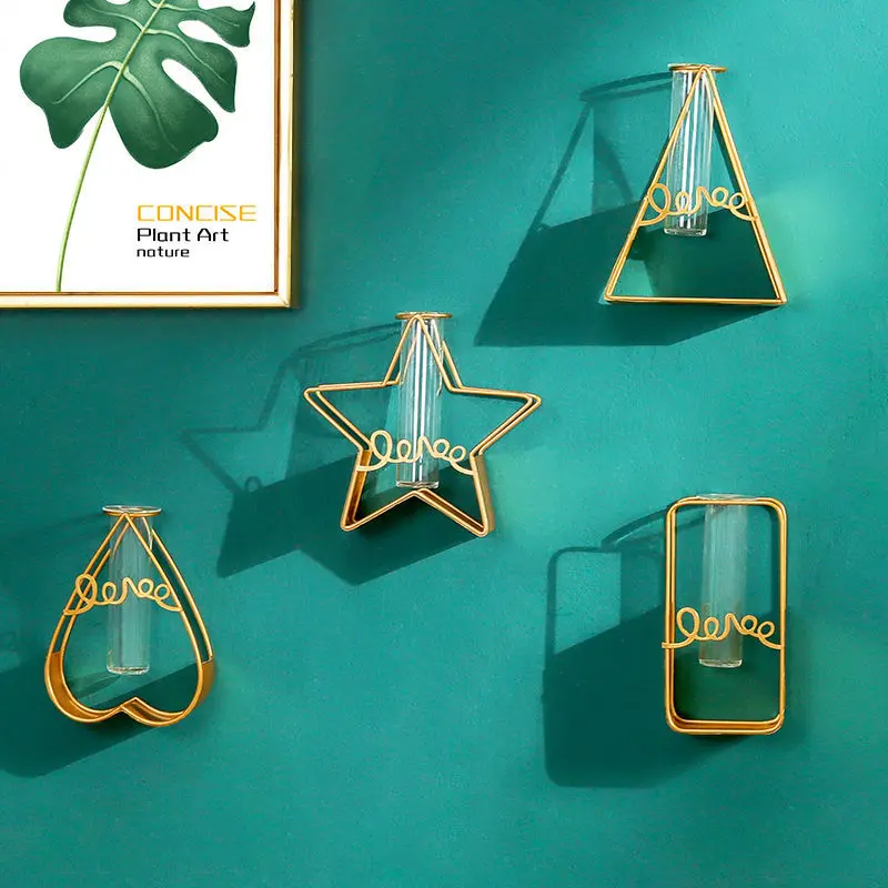 Скандинавская кованая железная стеклянная стена Гидропоника фотоорнамент