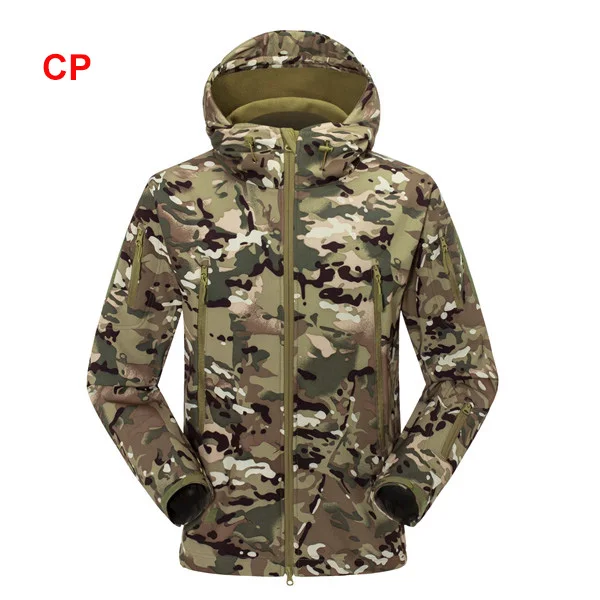 CP Men Outdoor TAD Jacket Waterproof Tactical Softshell Hooded Jacket Black Green Men Outdoor Jacket Waterproof TAD Coat Shark Skin - Цвет: CP