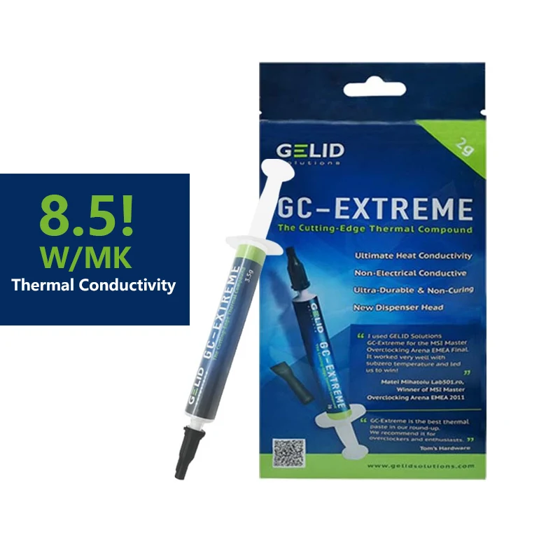 

GELID GC-Extreme Heat Dissipation Silicone Grease Thermal Grease CPU Graphics Card Silicone Grease 8.5W/MK 2g 3.5g