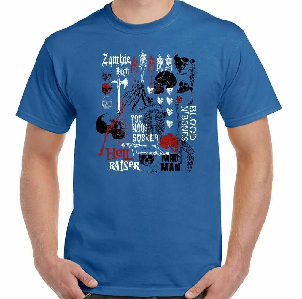 

Zombie T-Shirt Top Man Funny Skull killing the walking Halloween