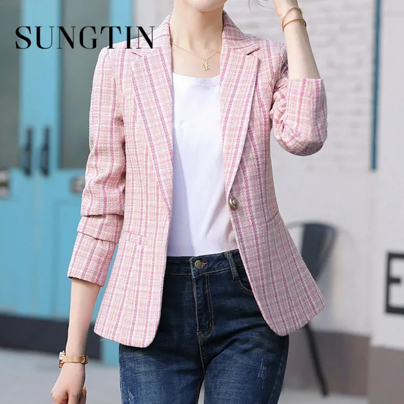 Женский блейзер в клетку свободного покроя | Женская одежда
