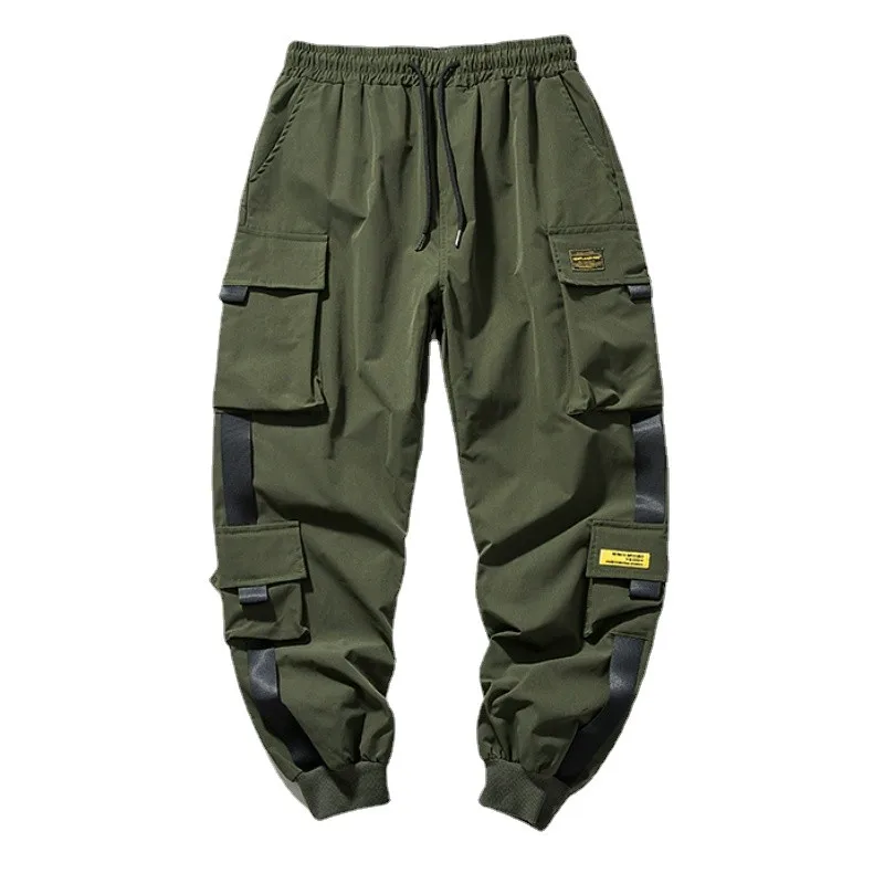 

Pants Casual Sweatpants Trousers Ribbons New Pocket Men for Hop Cargo Pants Joggers Techwear Male Hip Streetwear Pants for Men C