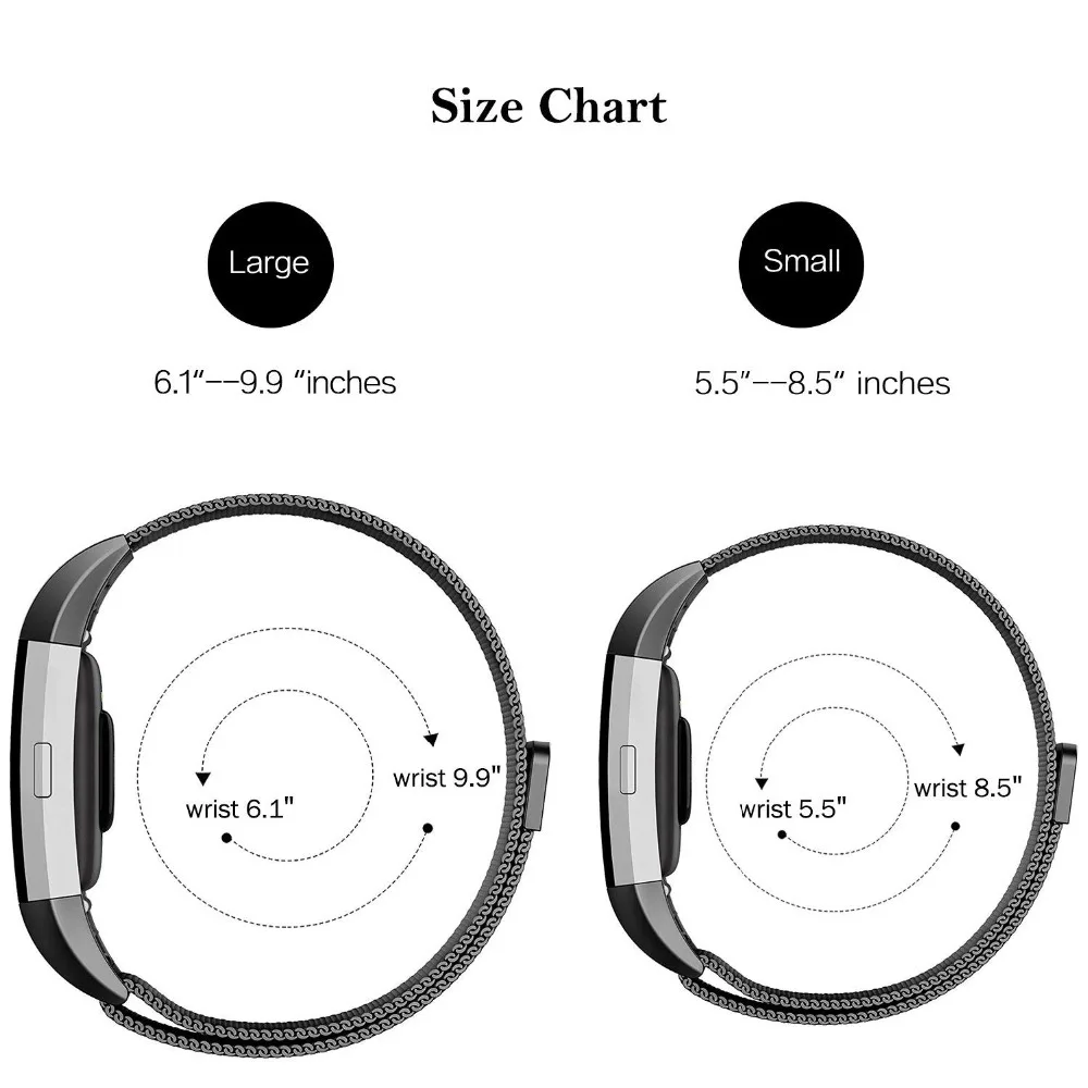 Металлический ремешок для Fitbit Charge 2 Charge2 смарт браслет Миланская петля Магнитная