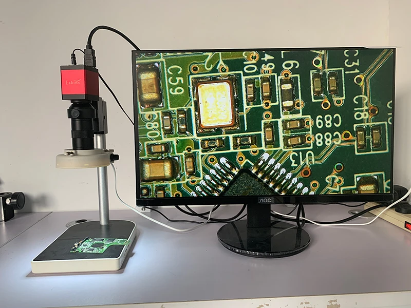 720P 1080P HDMI VGA промышленный цифровой видео микроскоп камера+ 100X C крепление объектива+ 56 светодиодный кольцевой светильник+ подставка для ремонта печатных плат