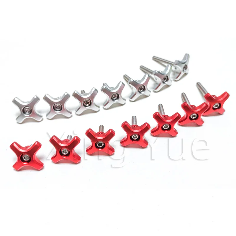 

Full Metal M8 umbrella head hand tighten thumb Screws can be replaced screw core red silver Accessory CNC accessories