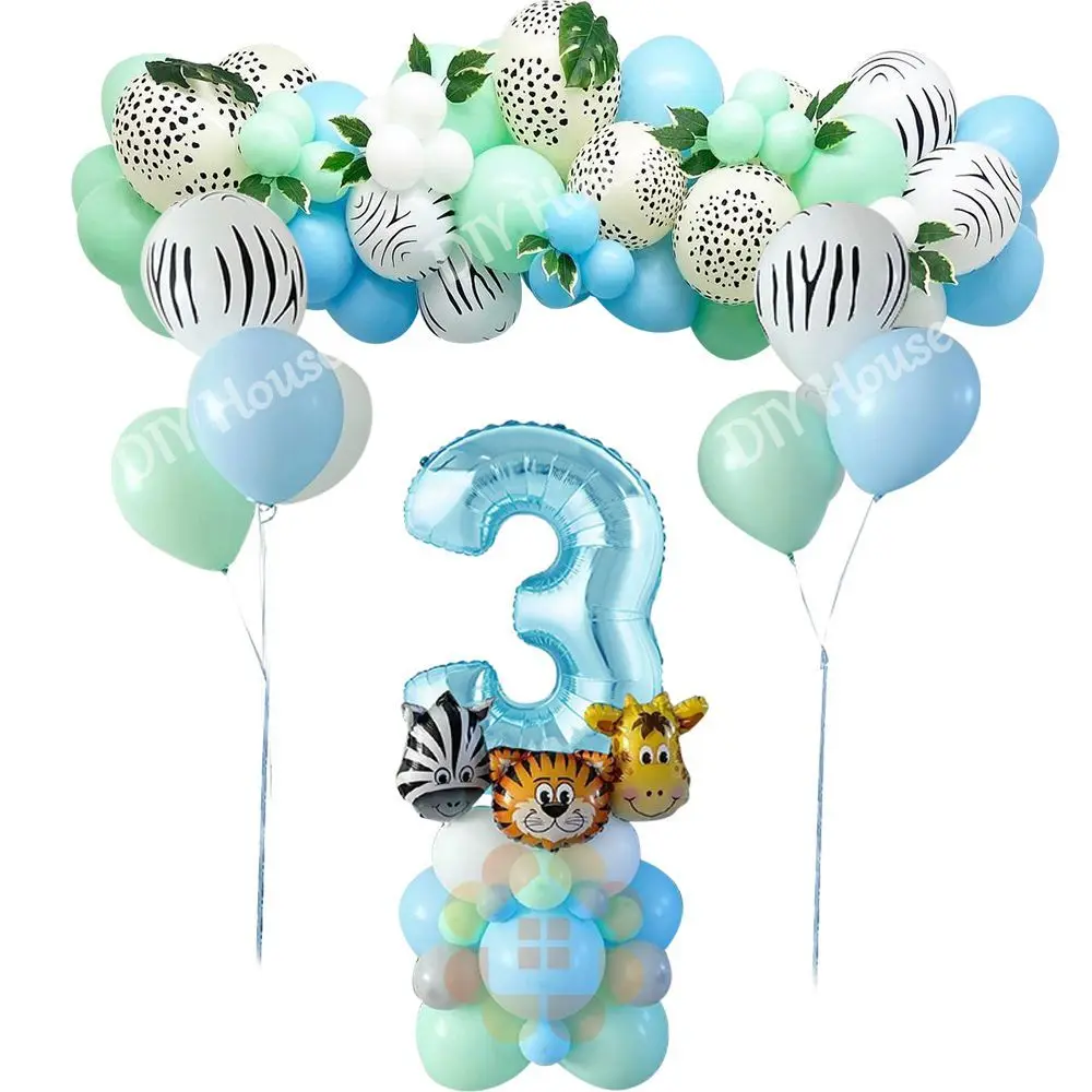 

36 шт., воздушные шары в виде животных с 1-9 синими фигурами