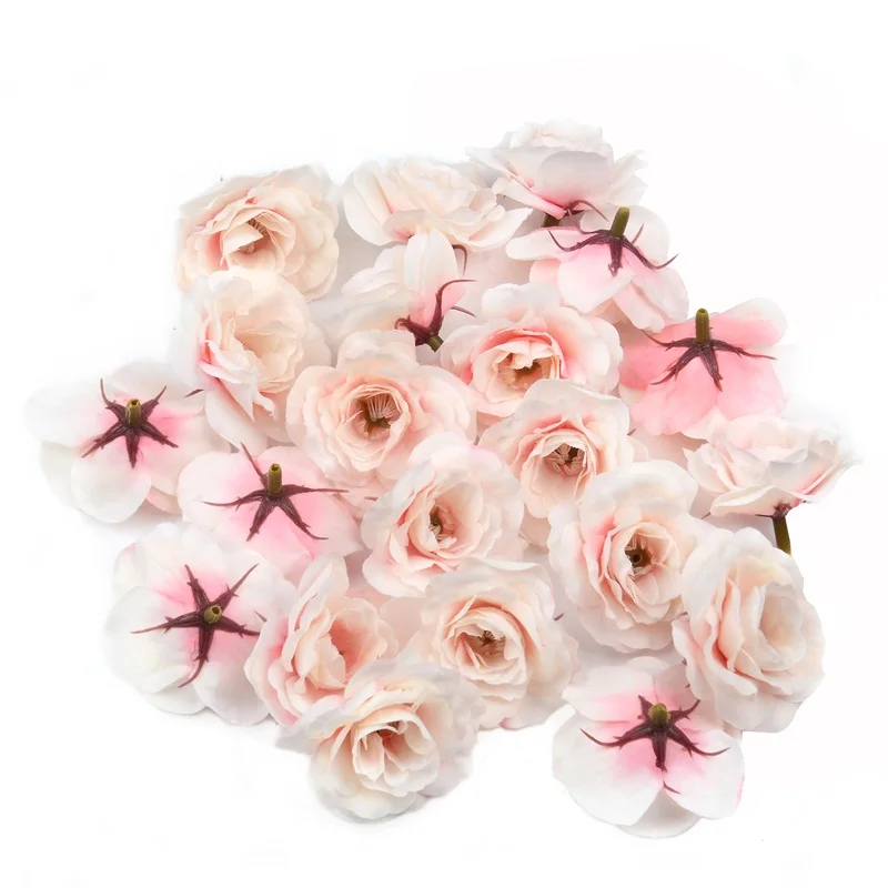 10 шт. 4 см ручная работа Искусственные шелковые розы головки для рождественского