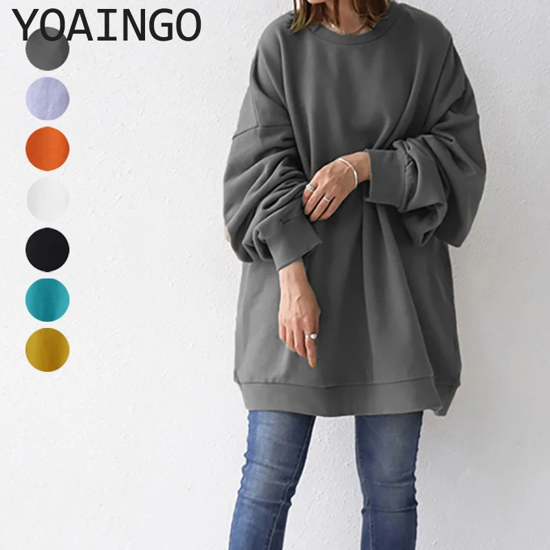 

Женская одежда осень-зима 2021, однотонный пуловер, свитер, эстетические толстовки, Корейская одежда, модная одежда оптом