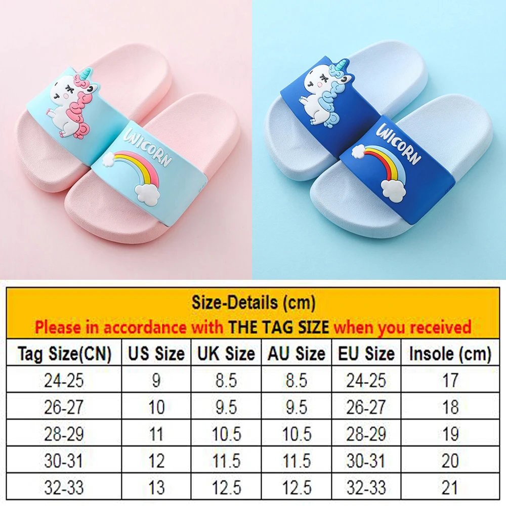 Детские домашние тапочки От 2 до 6 лет с мультяшным единорогом для маленьких