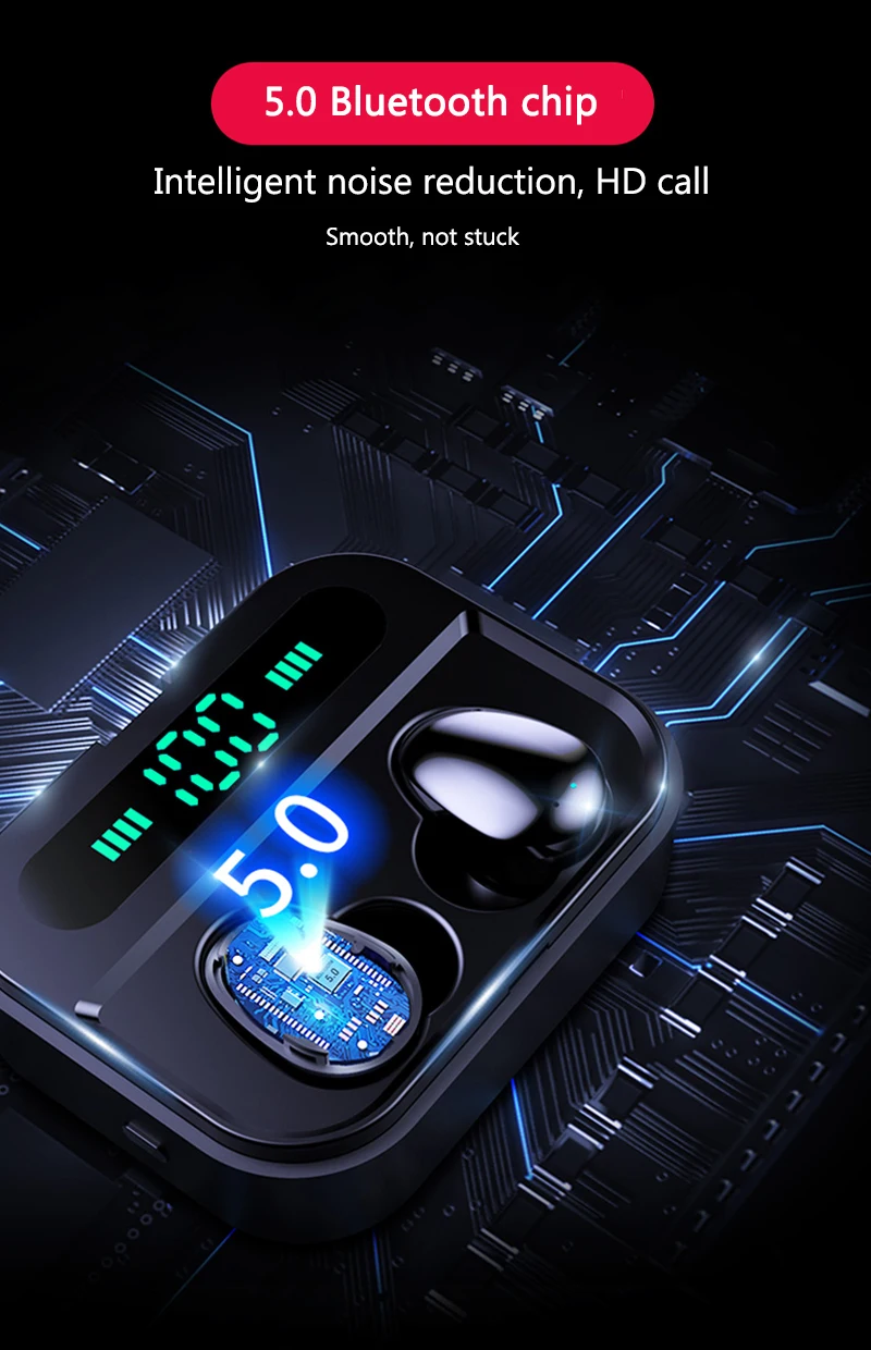 2200 мАч, TWS, IPX7, водонепроницаемые, Bluetooth 5,0, беспроводные наушники, HD гарнитура, музыкальная гарнитура, Спортивная, для плавания, с умным сенсорным управлением