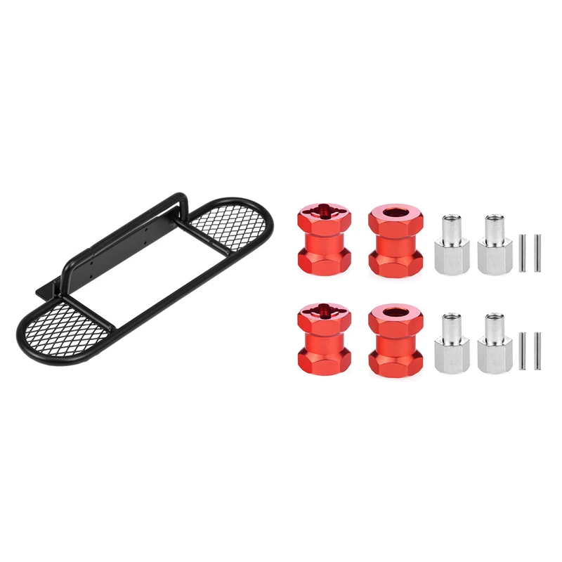 

2 Set RC Car Part: 1 Pcs Metal Front Anti-Collision Bumper & 1 Set Metal 12Mm Wheel Hex Hub 15Mm Extension Coupler