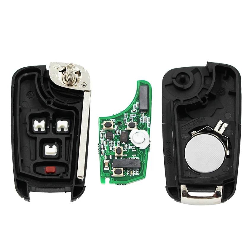Новый 3 + 1 кнопочный БЕСКЛЮЧЕВОЙ складной дистанционный ключ для Chevrolet 433 МГц с 46