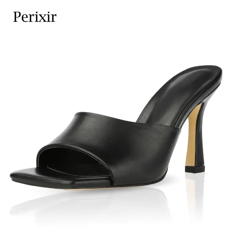 Винтажные босоножки на высоком каблуке с квадратным носком Женские однотонные