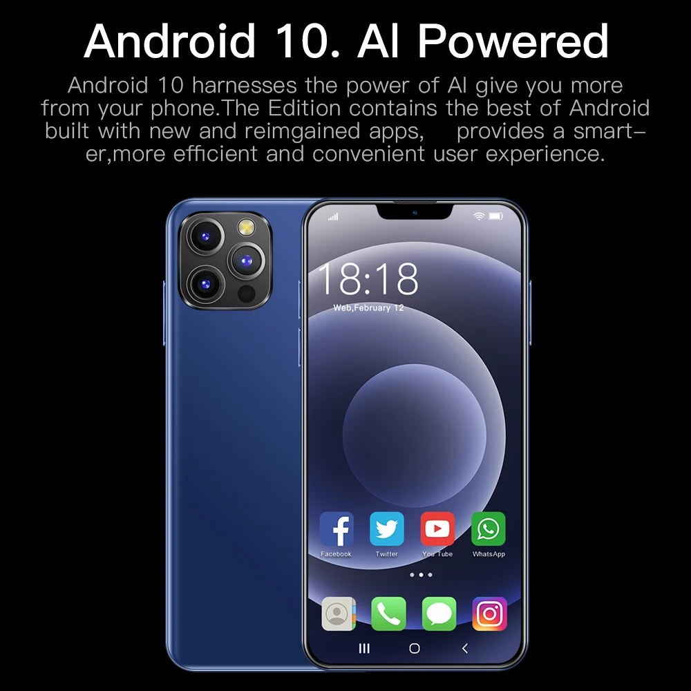 

Global Version I12Pro Max 6.7 Inch Full-screen Smartphone 5800mAh 12+512GB 24+48MP Support Face ID 4G LTE 5G Network Mobilephone