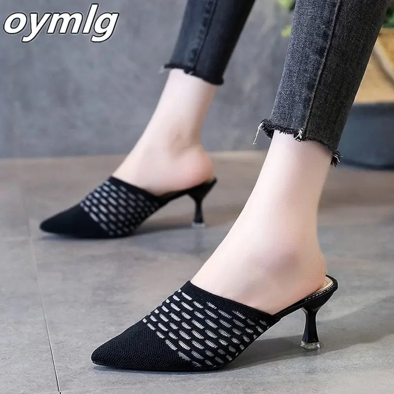 Женские летние туфли на тонком каблуке сандалии Baotou дышащие высоком 2020 | Обувь