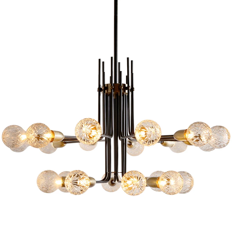 

Modern Living Room Chandelier Lighting Nordic Designer Dining Room lights Bedroom American Simple Creative Art All Copper Lamp