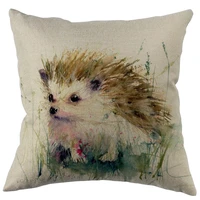 animal hedgehog cushion pillow tentoffice home cotton linen zippered pillowcase family home accessories customizable one side