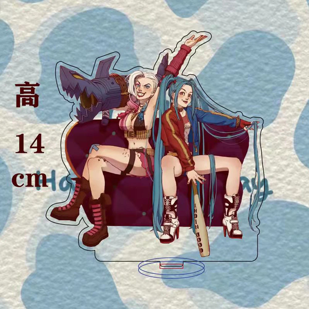 10-14 см Лига Легенд Arcane Jinx Vi Q версия фигурка акриловая настольная подставка |