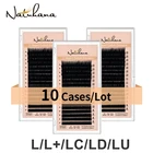 NATUHANA оптовая продажа 10 чехловпартия 8-15 смешанных LL +LCLDLU(M) завитые Индивидуальные ресницы l-образные ресницы норковые накладные ресницы для наращивания