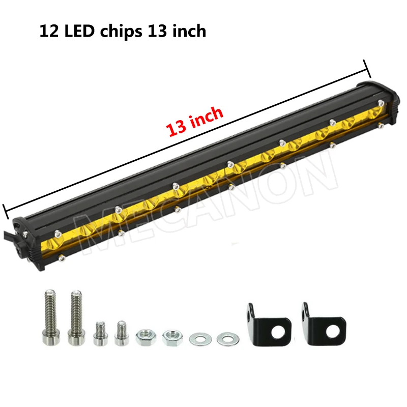 Автомобильный светодиодный рабочий светильник 7 дюймов 18 Вт 13 36 желтый брусок для