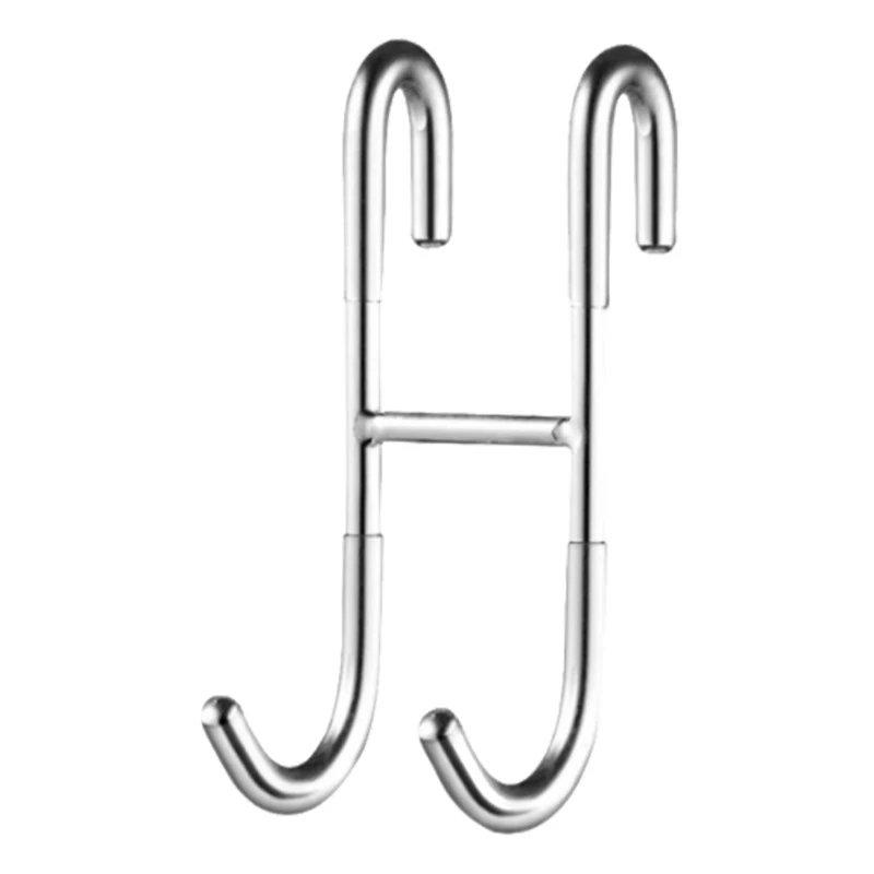 

Economical 2pcs Stainless Steel Shower Hooks Kitchen Hanger Wall Mounted Punch Free S-Hook for Bathroom ds99