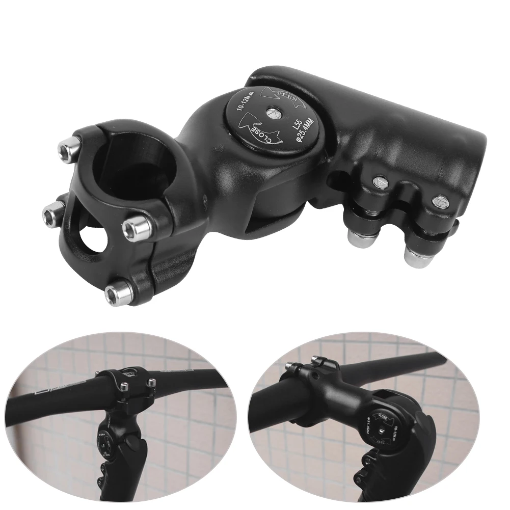 

Adjustable 6061 T6 Aluminium Alloy Angle Mountain Bike Stem Modified Bicycle Extender Accessory 25.4*55/25.4*75