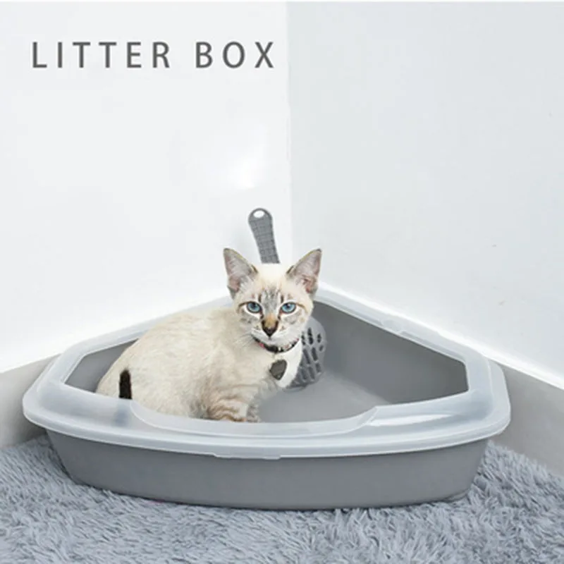 Pet Toilet Bedpan Open Triangle Plastic Extra Large Cat Litter Box Pet Products Mueble Arenero Gato A