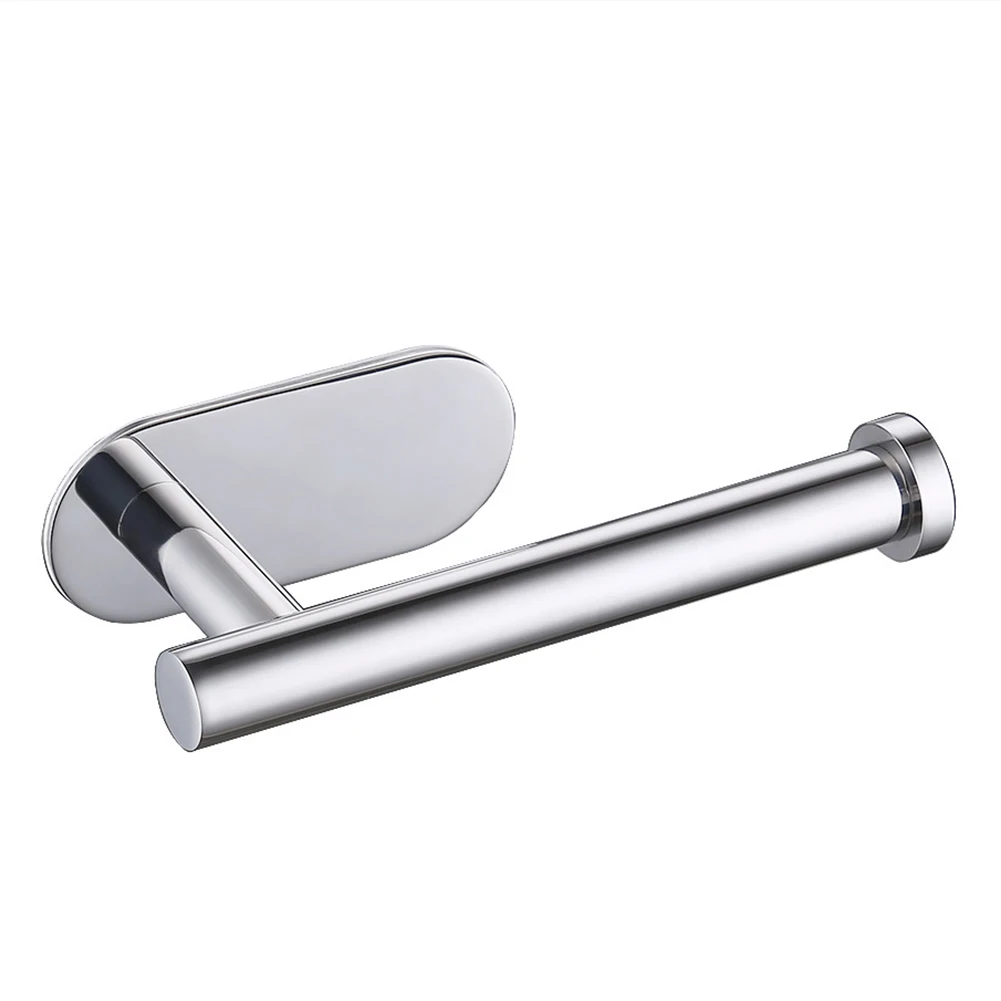 

Chrome Paper Holder Stainless Steel Adhesive Bathroom Wall Mount Hanger Shelf Roll Toilet Tissue Brushed Nickel