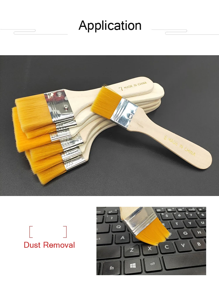 12Pcs Wooden Painting Brush Nylon Hair Flat Tips Artists Acrylic Oil Painting Brush Pen Drawing Tool Art Supply Set