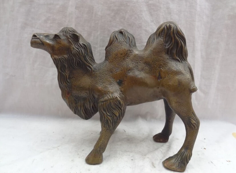 Элегантный Старый S3037 11 &quotНародная китайская Бронзовая медь животные пустыня