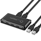 Переключатель USB, переключатель KVM USB 2,0 для 2 компьютеров с общим доступом на 4 USB-устройства, периферийный переключатель для клавиатуры