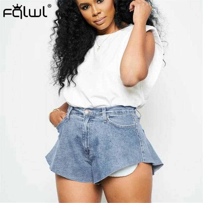 FQLWL повседневные Сексуальные облегающие джинсовые шорты женские с высокой