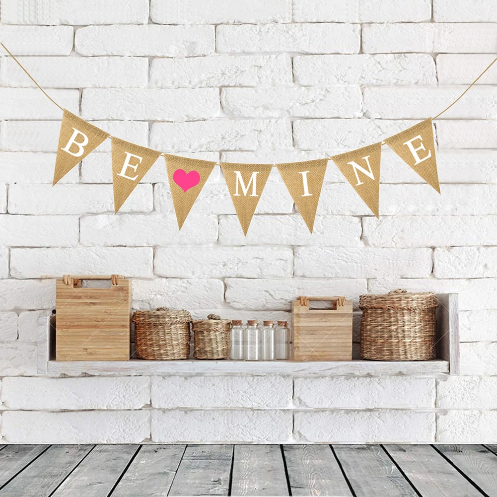 

48PCS Burlap Banner DIY Decoration Burlap Flag Blank Pennant Linen Triangle Flag For Holidays Wedding Party Christmas Decoration