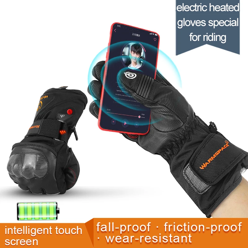 Winter Motorcycle Gloves for Men Touch Screen Heated Guantes Battery Powered Waterproof guantes termicos hombre Riding Gloves enlarge