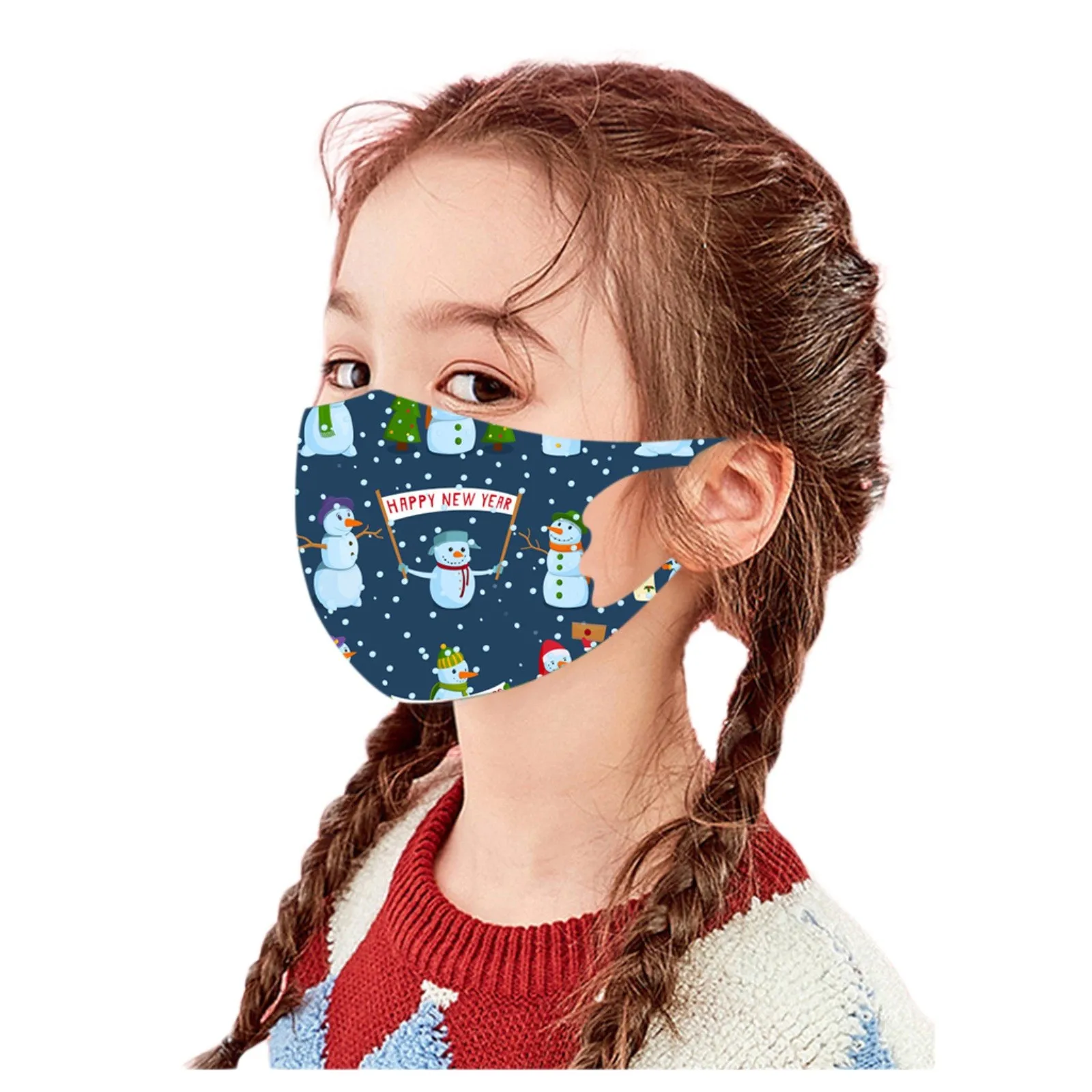 5 шт. с принтом хлопковая Футболка изображением маски ребенка Моющиеся