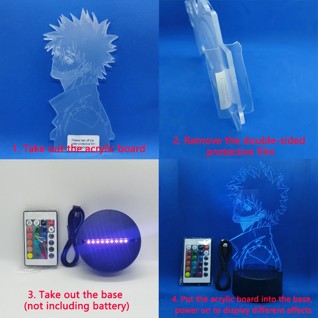 Аниме Фигурка иллюзия Лампа атака на Титанов СВЕТОДИОДНЫЙ Ночник детская лампа