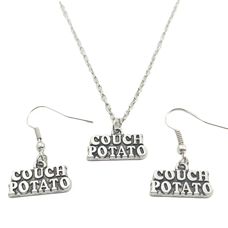 

Couch Potato Jewelry Set Creative Earring Necklace Sets,Antique,Beauty Vintage Fashion Women Christmas Birthday Girl Gifts