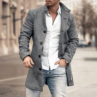 straight long trench coats thin men jacket coat autumn 2020 simple gray business casual young fashion jackets oversized 4xl