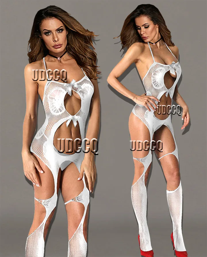 

Sexy BOW Lingerie Sheer Babydoll Underwear Chemises women Cosplay Catsui exotic apparel apparelt product lovely garters Q182